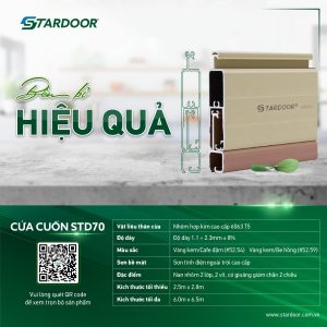 Cửa Cuốn Khe Thoáng Stardoor STD70 I NAN DÀY ĐẾN 2.3MM